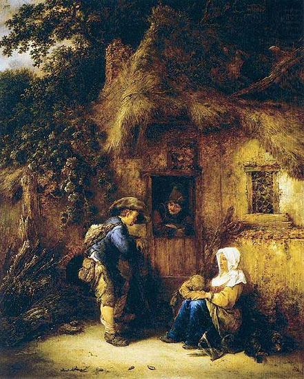 Traveller at a Cottage Door, Isaac van Ostade